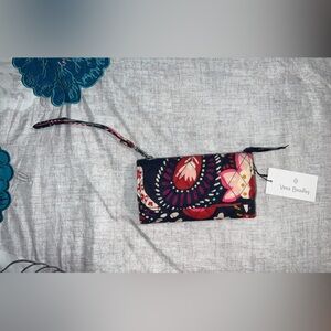 Vera Bradley Navy and Pink Patterned Wristlet